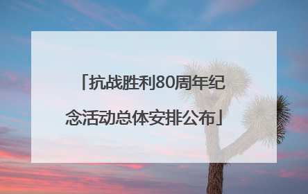 抗战胜利80周年纪念活动总体安排公布